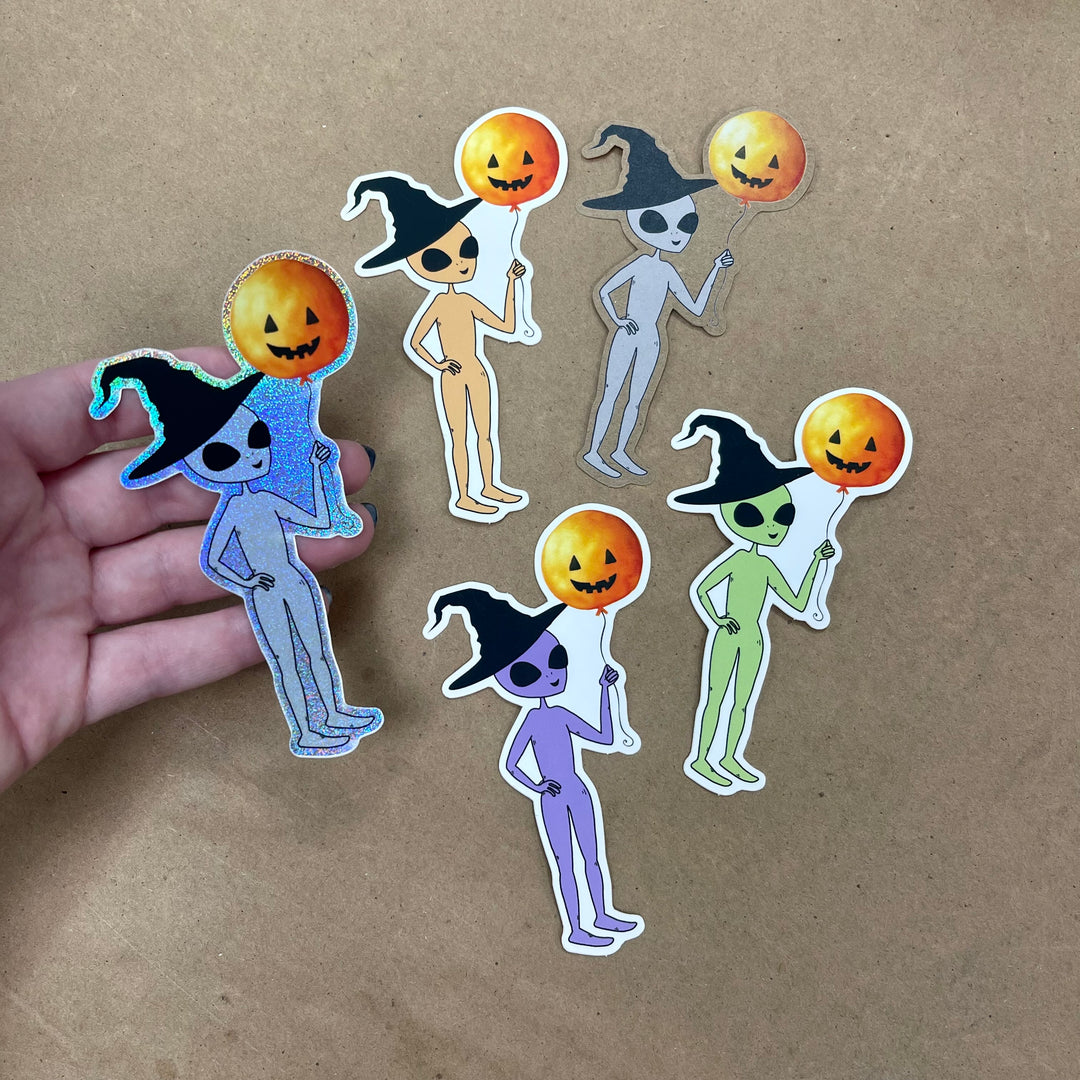 Hurricane Helene Relief - Halloween Edition Allen the Alien Sticker