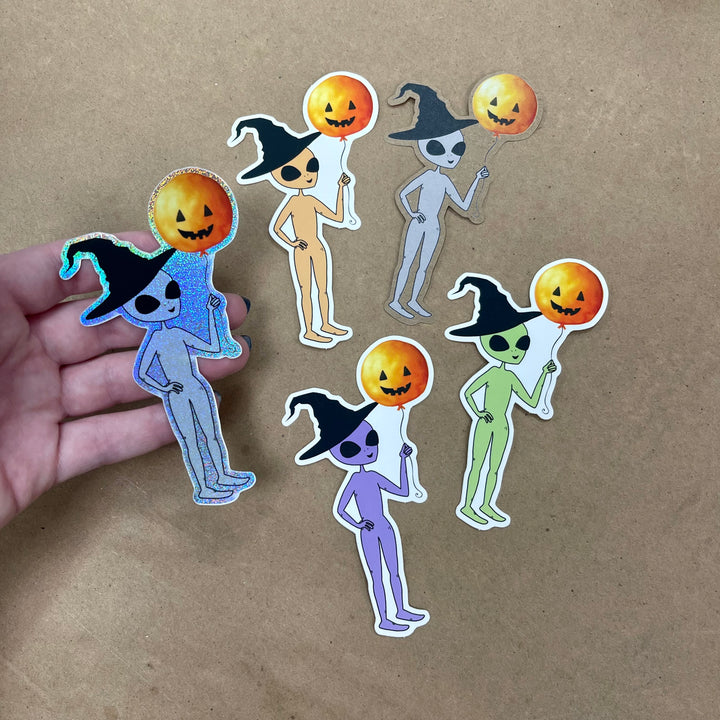 Hurricane Helene Relief - Halloween Edition Allen the Alien Sticker