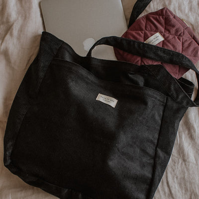 Double Pocket Tote Bag - Corduroy Nocturnal