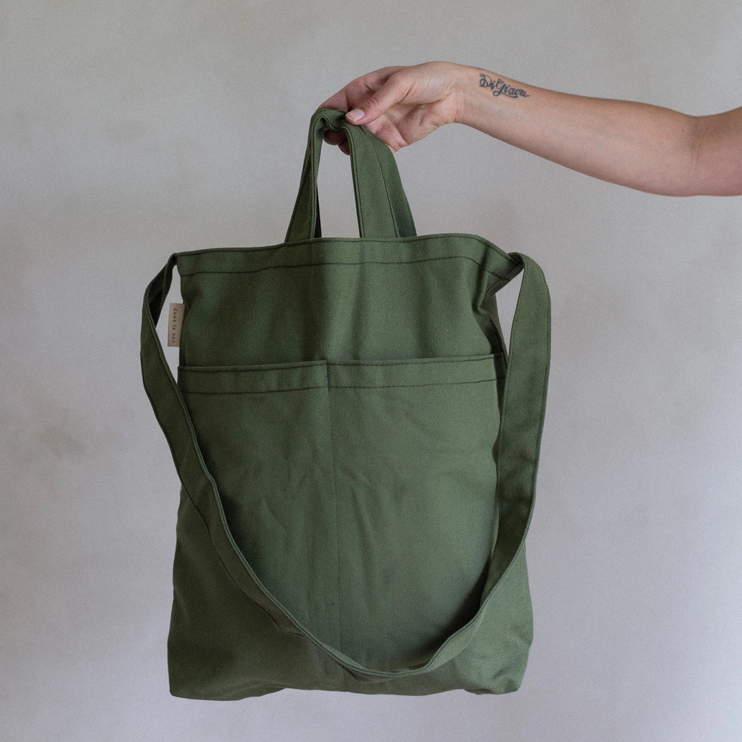 Crossbody Tote Bag - Light Olive