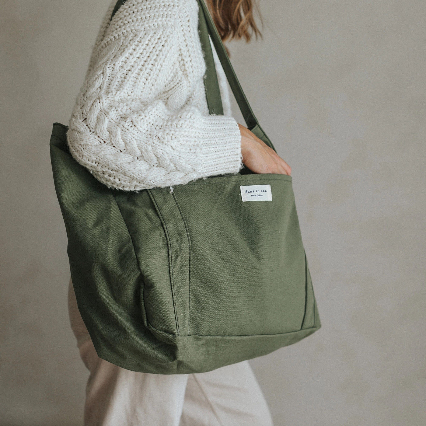 Large Fall Tote Bag - Olive