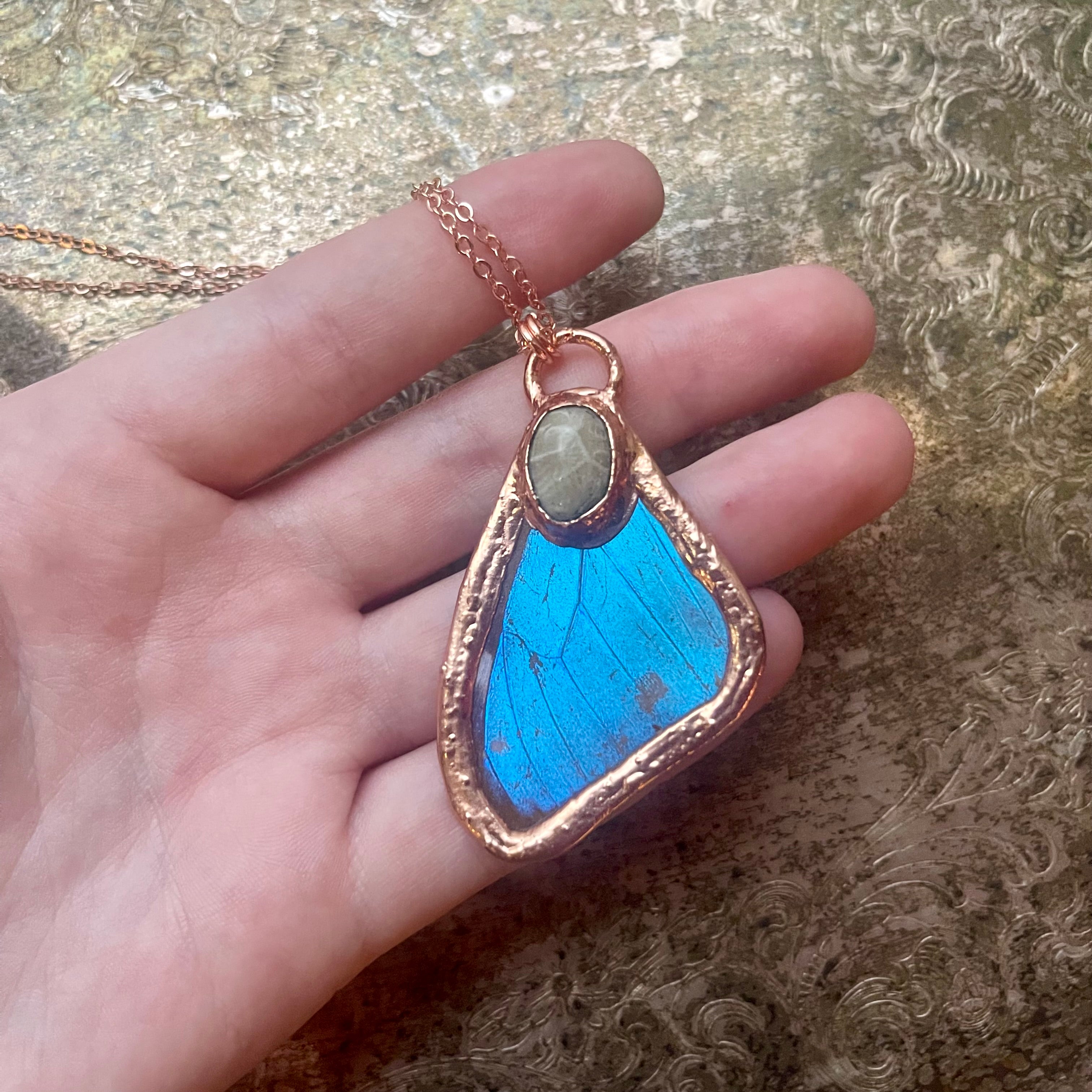 Butterfly Wing and Crystal Necklaces - New Ocean Variants