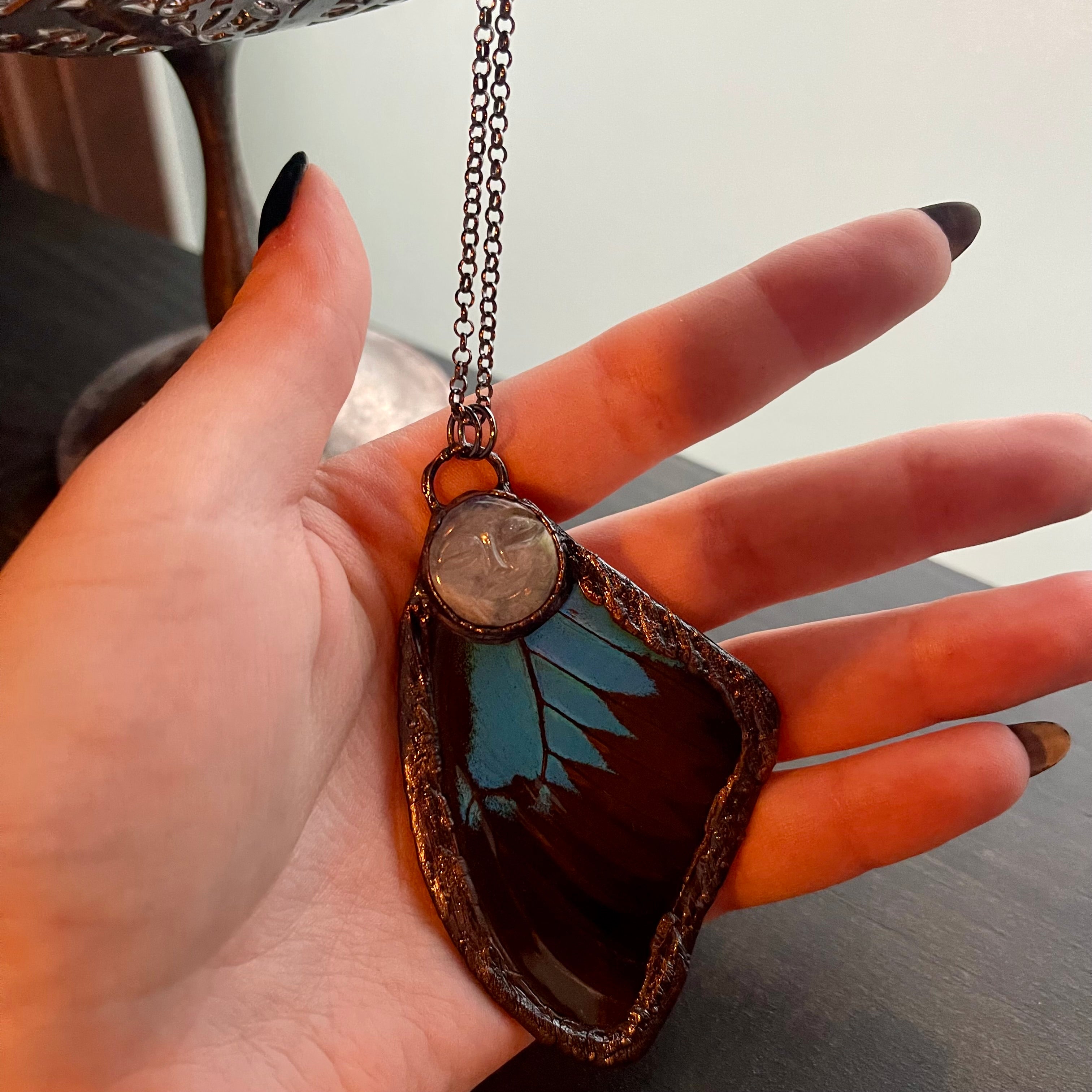 Butterfly Wing and Crystal Necklaces