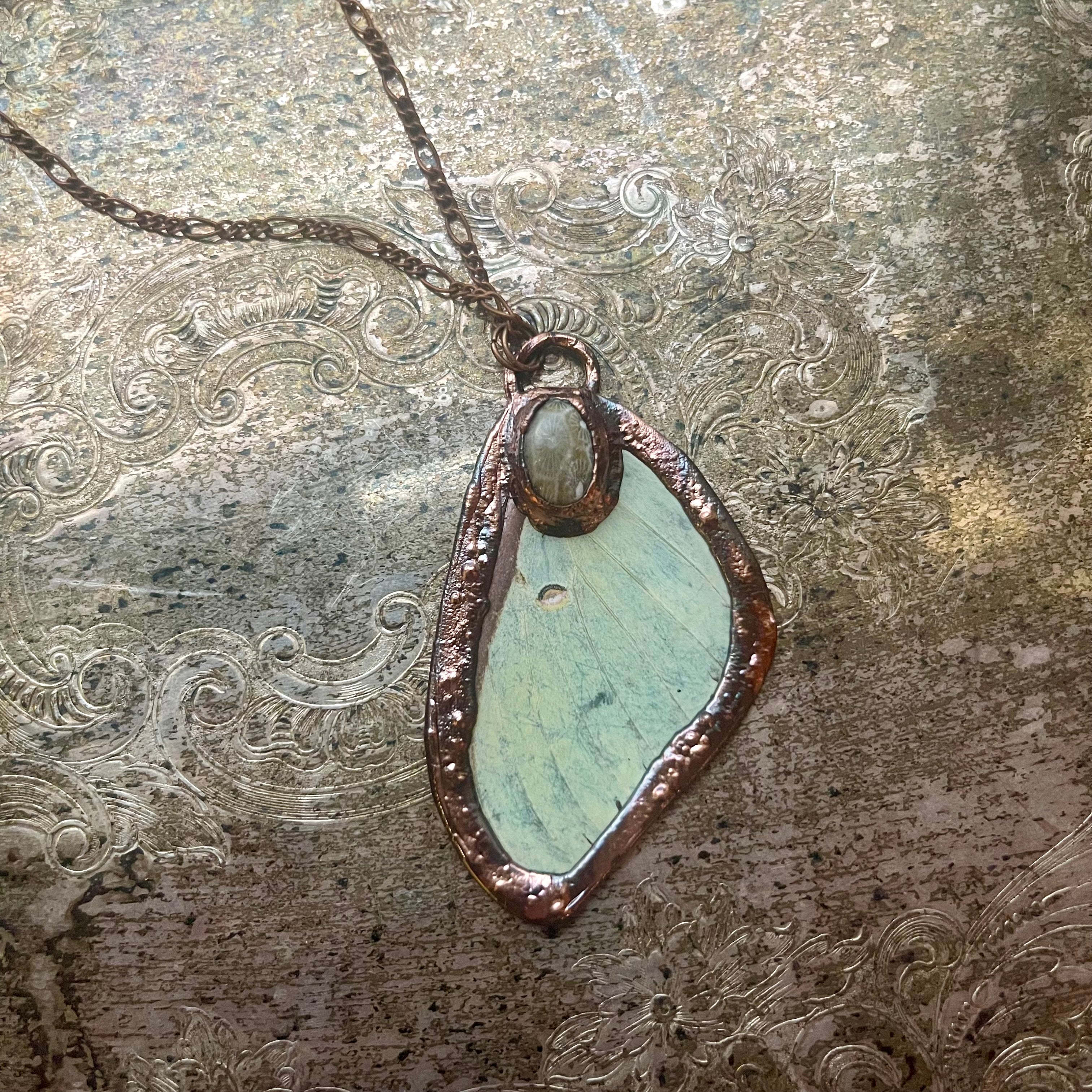 Butterfly Wing and Crystal Necklaces - New Ocean Variants