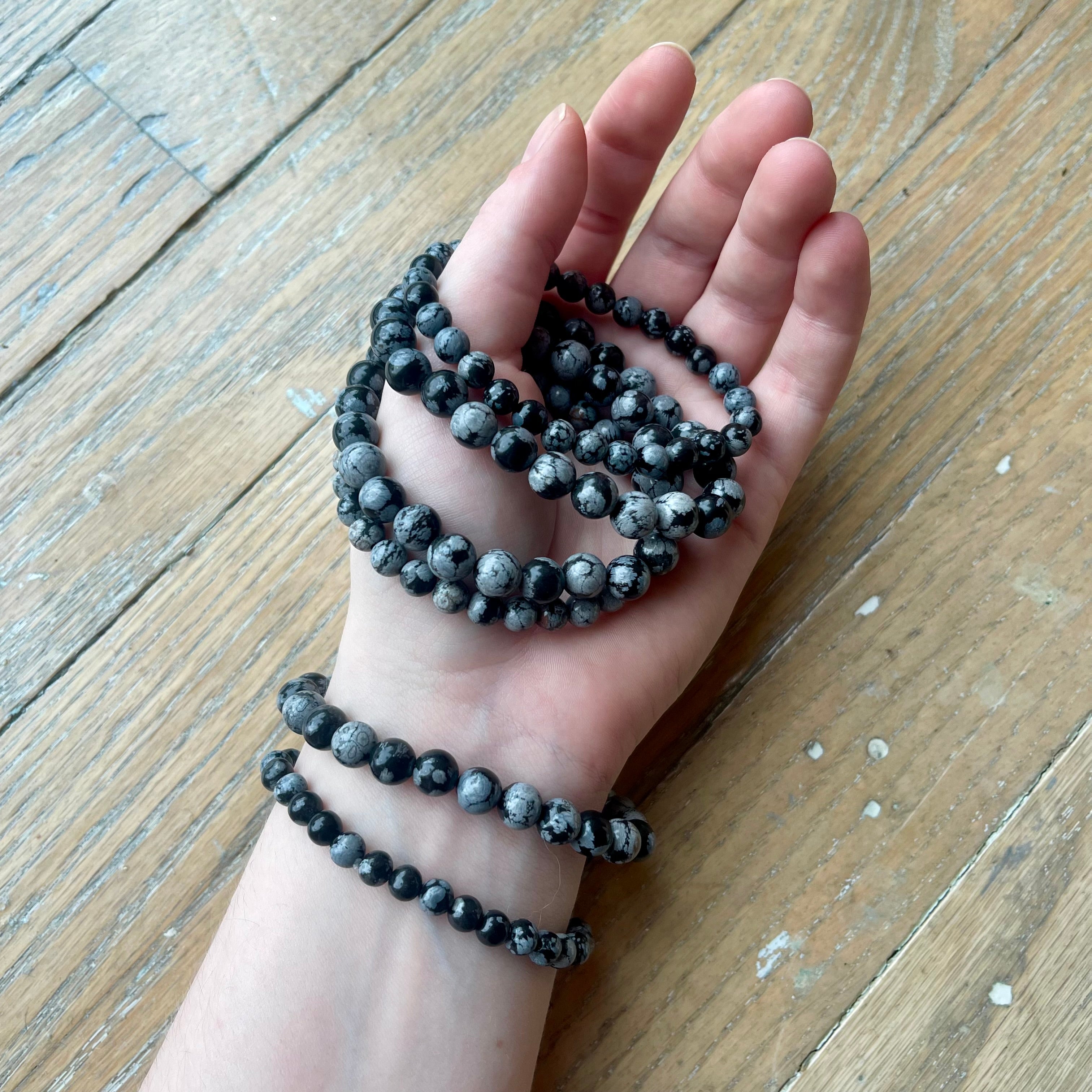 Snowflake Obsidian - Crystal Bracelet