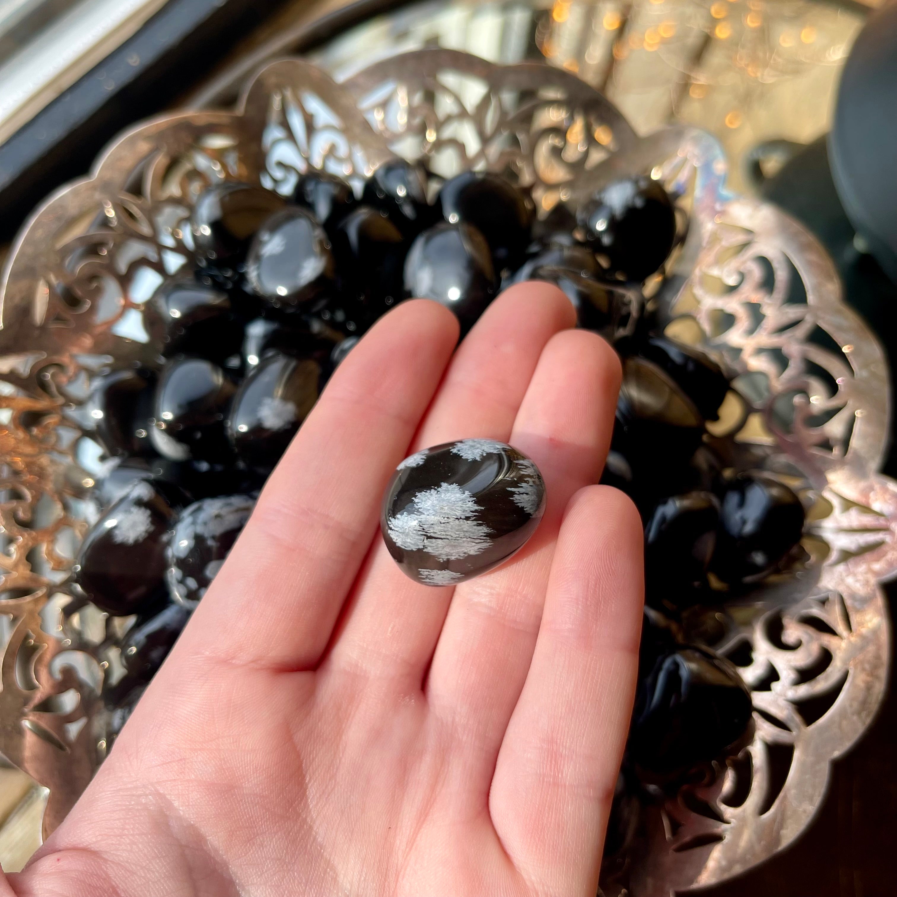 Snowflake Obsidian - Set of 3 Tumbles