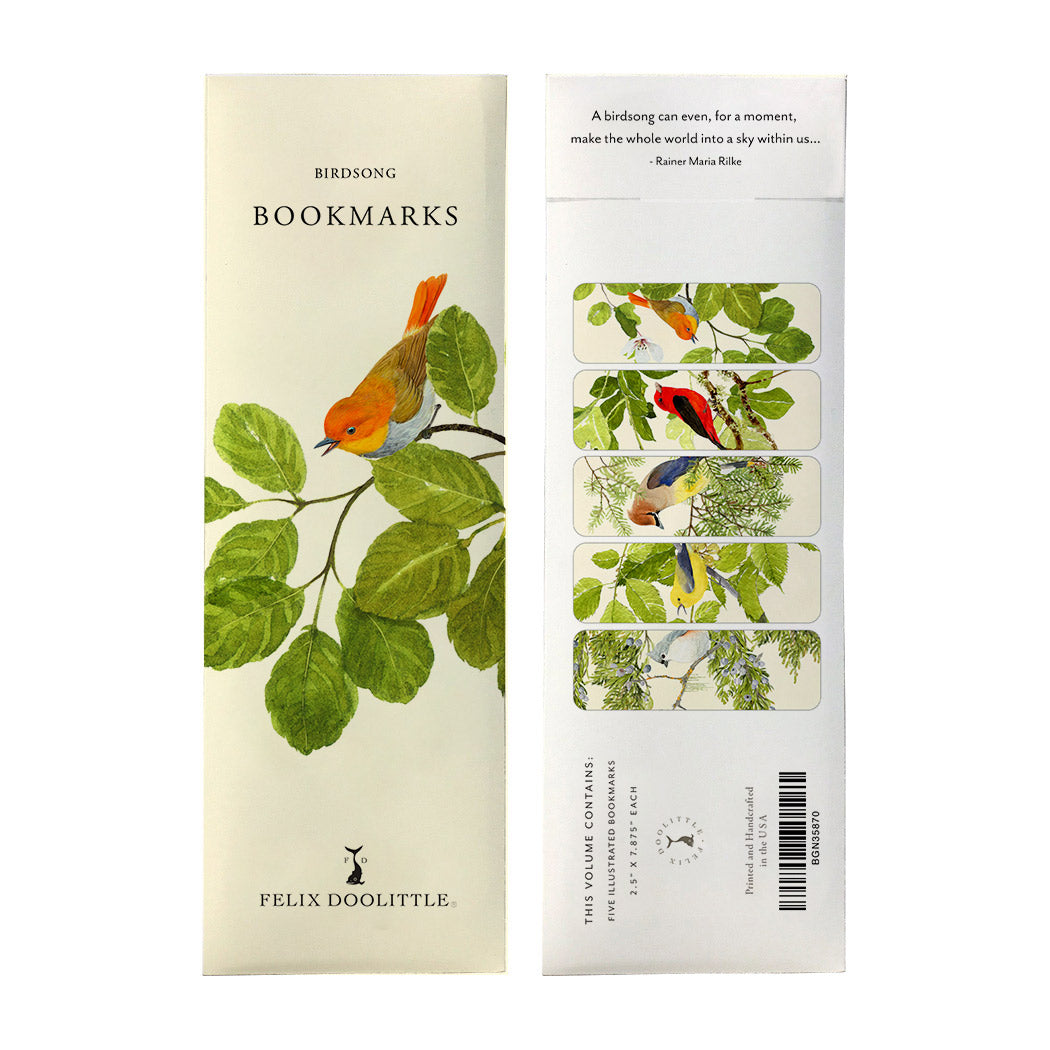 Birdsong Bookmarks - Set of 5