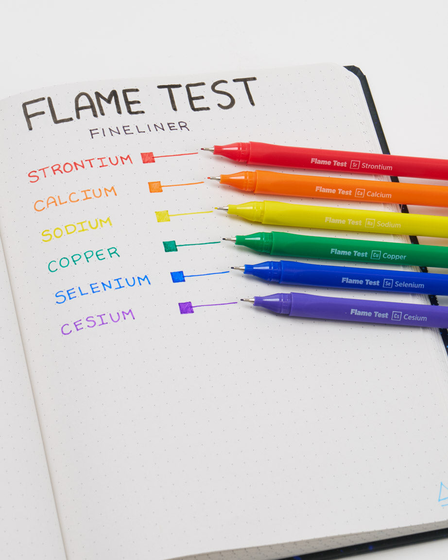 Flame Test Fineliner Pens - 6 Pack