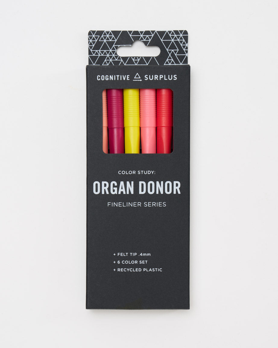Organ Donor Fineliner Pens - 6 Pack