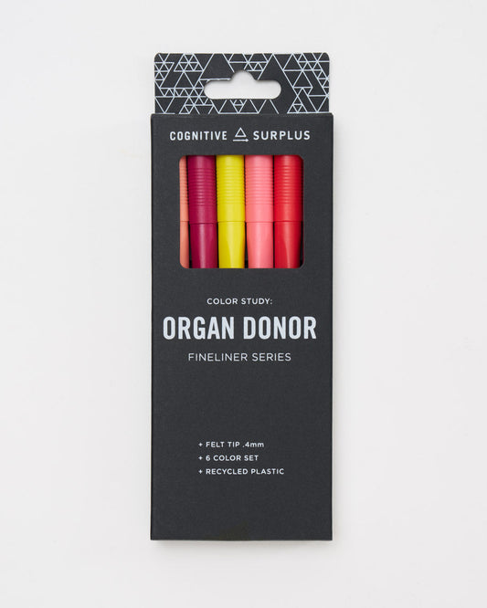 Organ Donor Fineliner Pens - 6 Pack