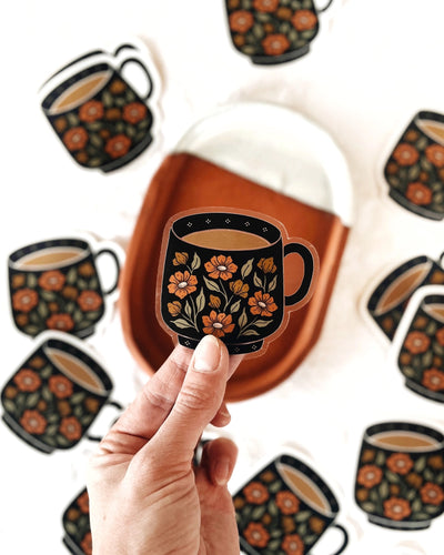 Cottage Coffee Mug Sticker