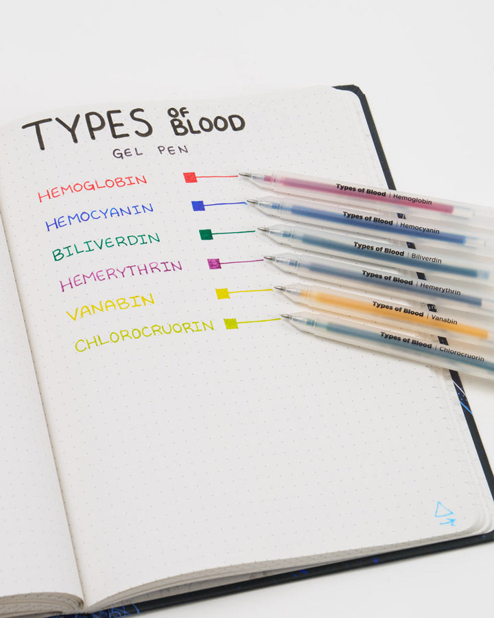 Types of Blood Gel Pens - 6 Pack