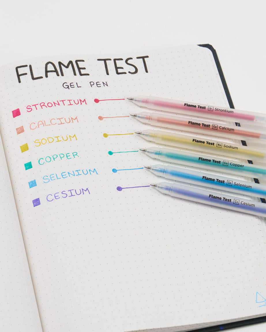 Flame Test Gel Pens - Metallic 6 Pack