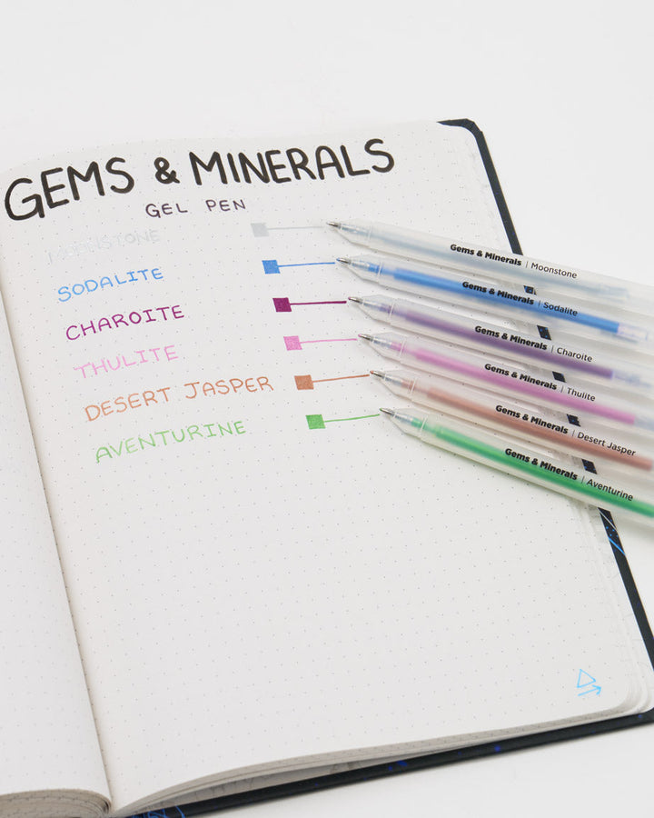 Gems & Minerals Gel Pens - Metallic 6 Pack