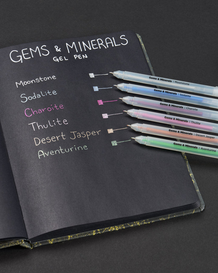 Gems & Minerals Gel Pens - Metallic 6 Pack