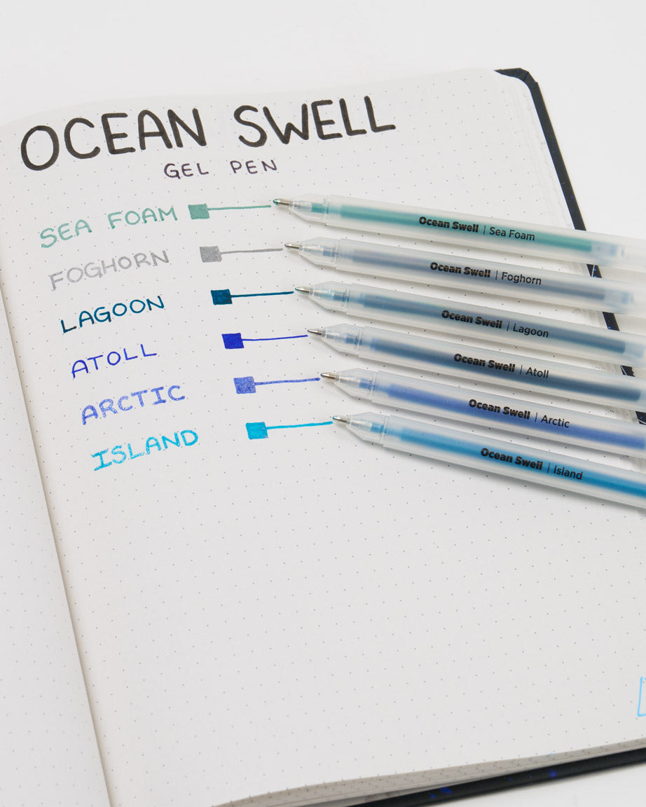 Ocean Swell Gel Pens - Glitter/Standard/Metallic 6 Pack