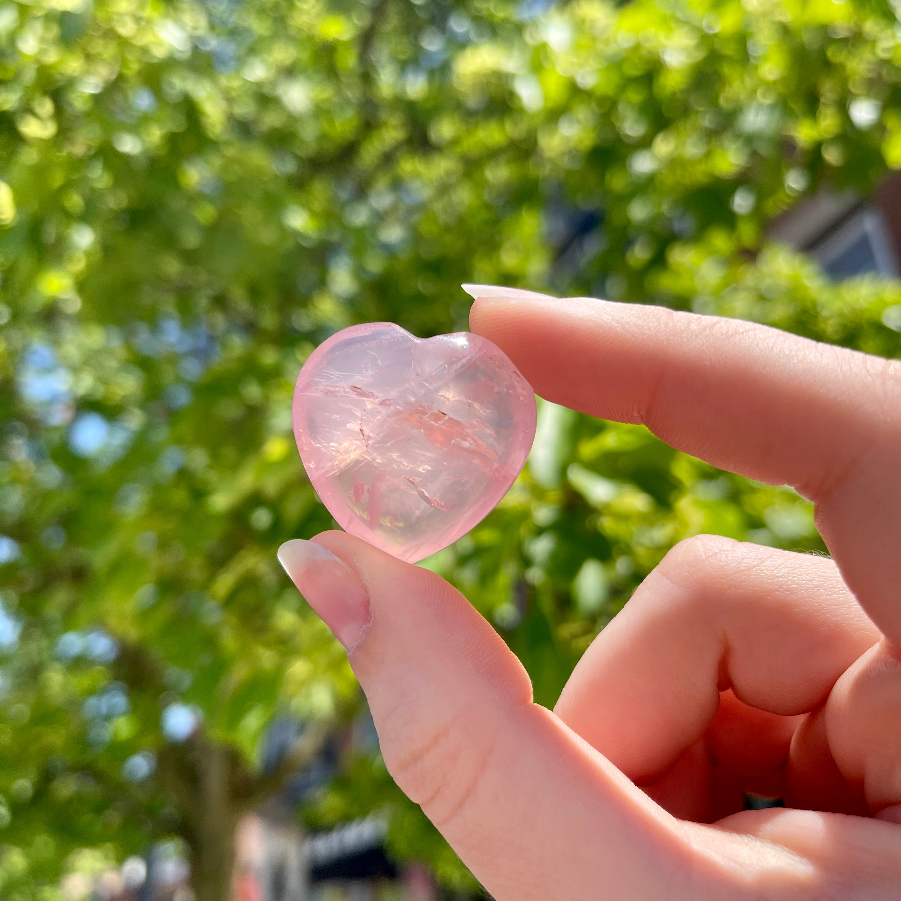 Rose Quartz - Heart Carving