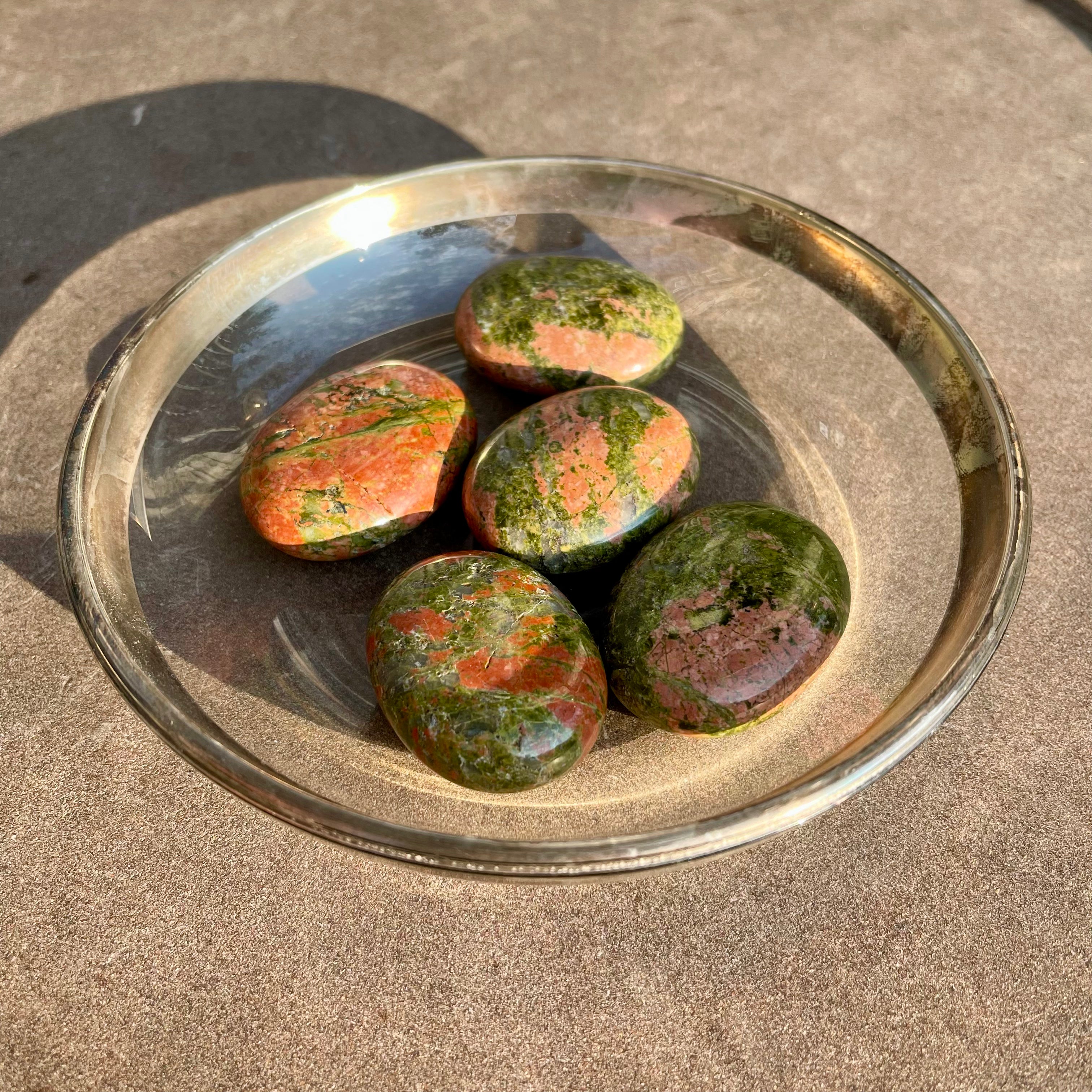 Unakite - Pillow Palm Stone