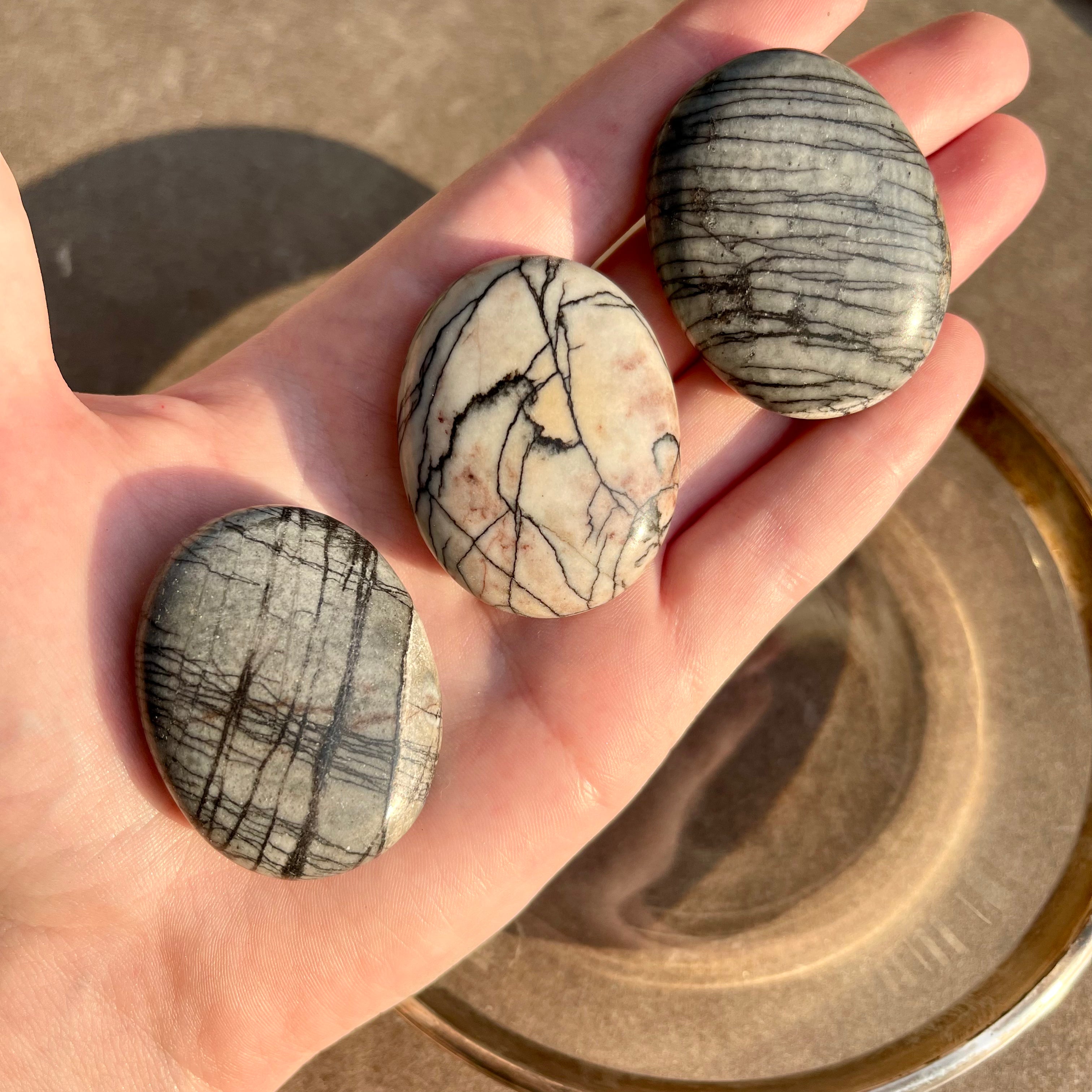 Spiderweb Jasper - Pillow Palm Stone
