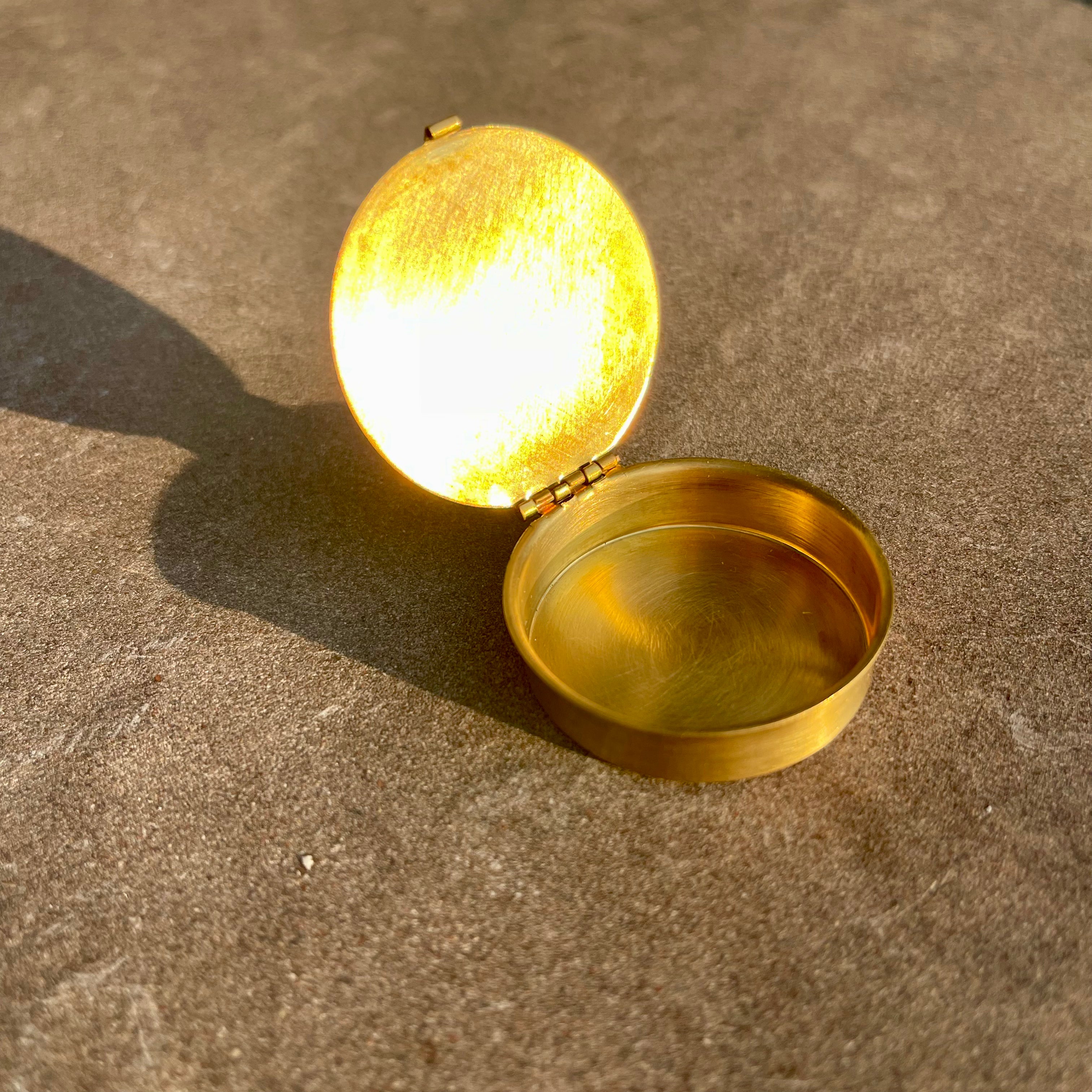 Small Round Brass Box