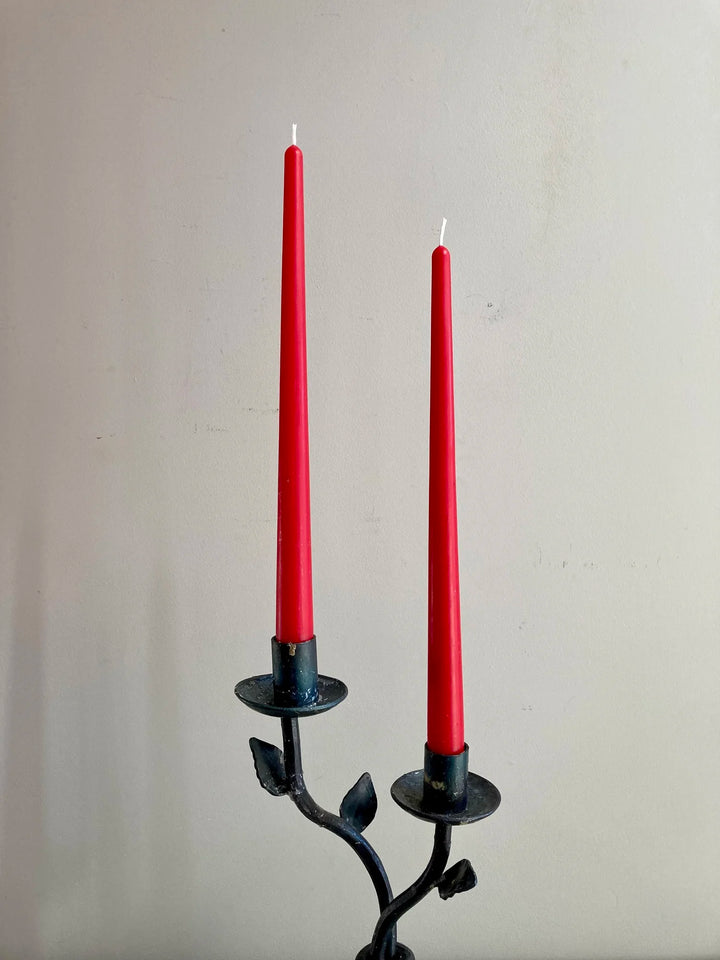 10" Taper Beeswax Candles - Red