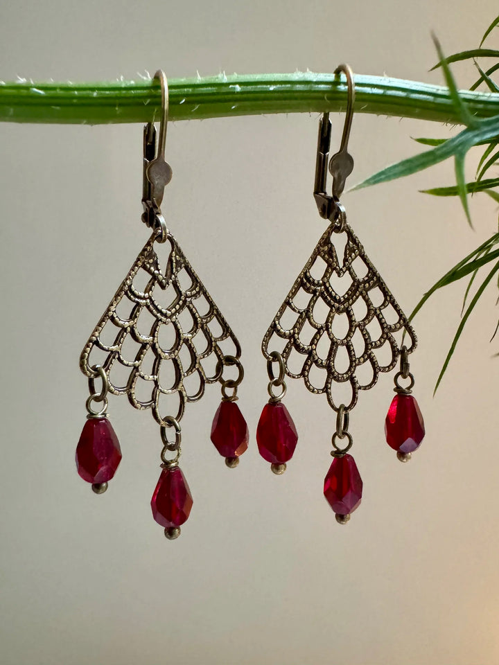 Brass Chandelier Earrings