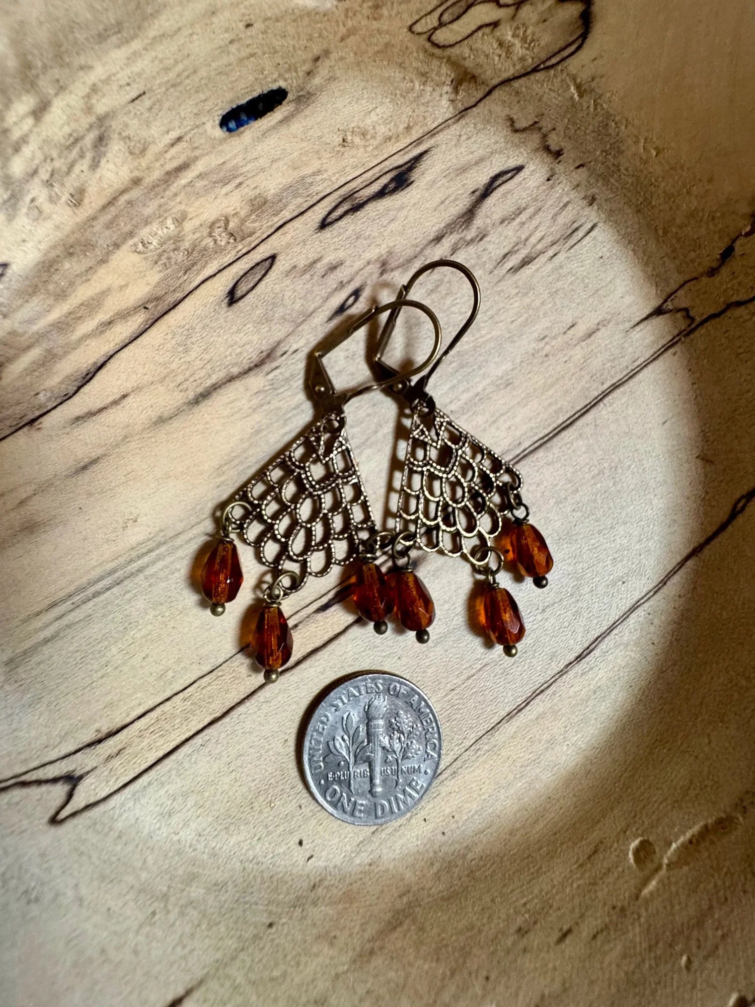 Brass Chandelier Earrings