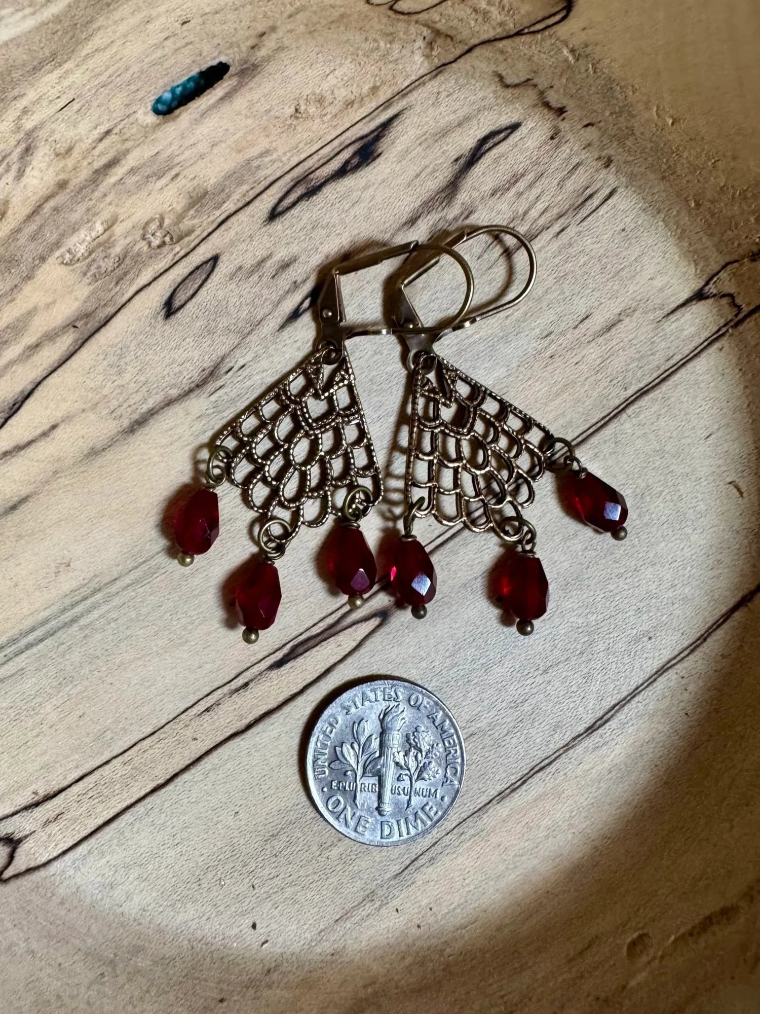 Brass Chandelier Earrings