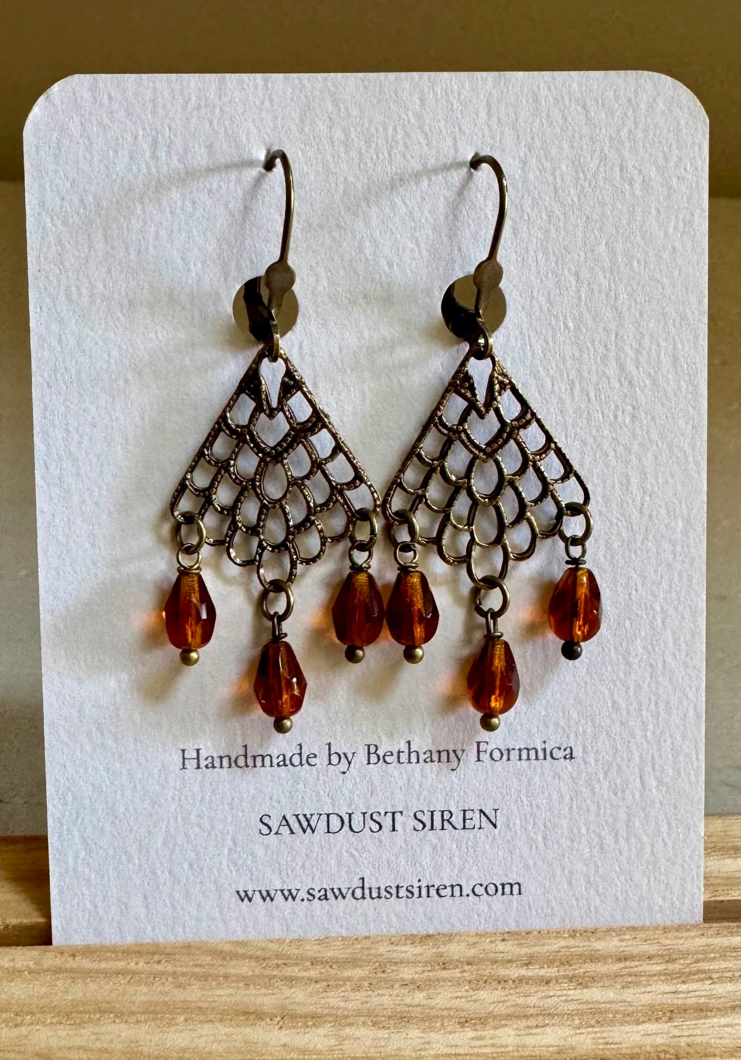 Brass Chandelier Earrings