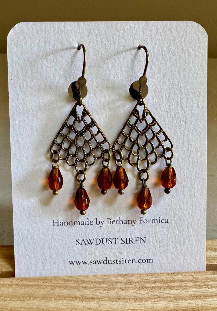 Brass Chandelier Earrings