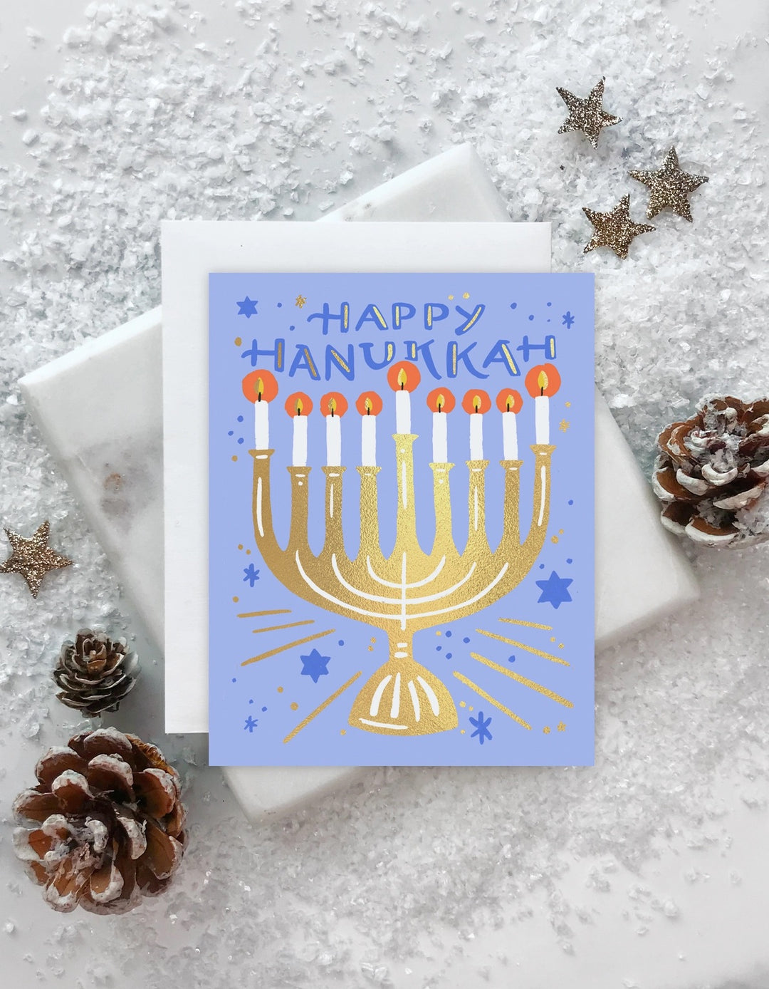 Starry Menorah Card