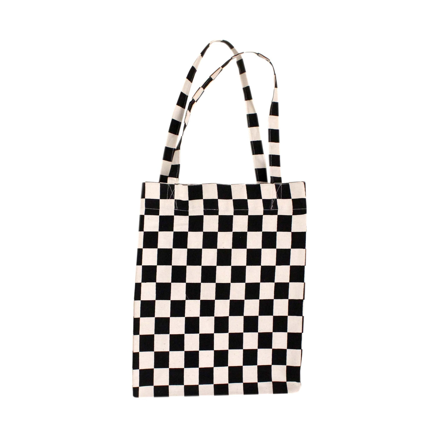 Checkered Tote Bag - Black