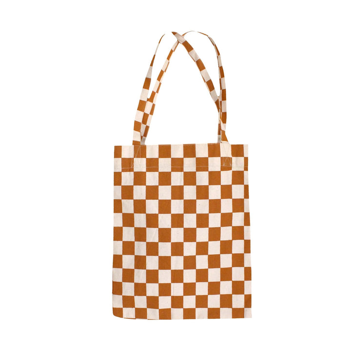 Checkered Tote Bag - Pumpkin