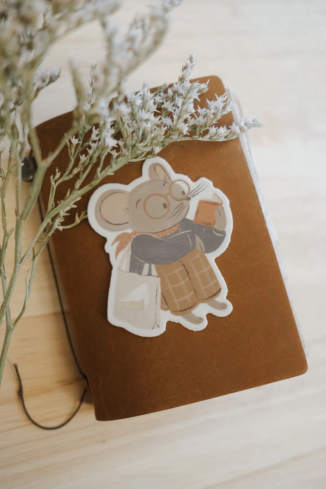 Bookish Mouse Sticker