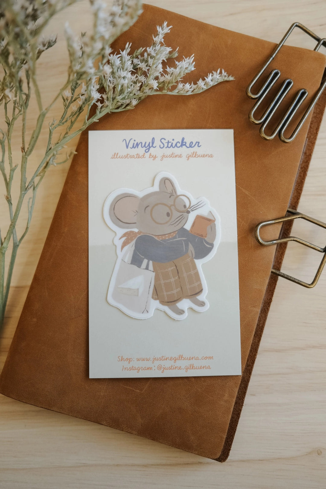 Bookish Mouse Sticker