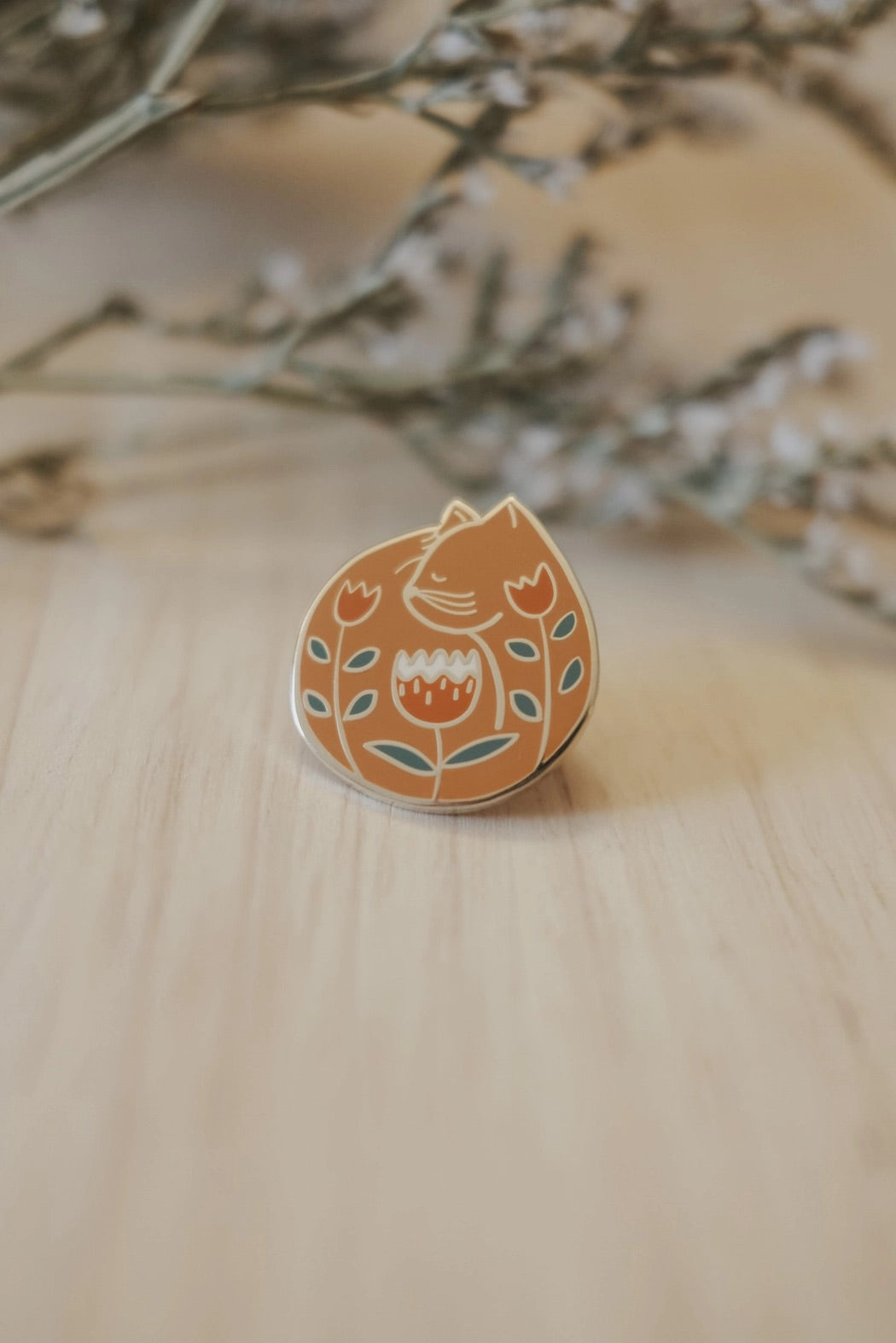 Cat Nap Pin - Orange