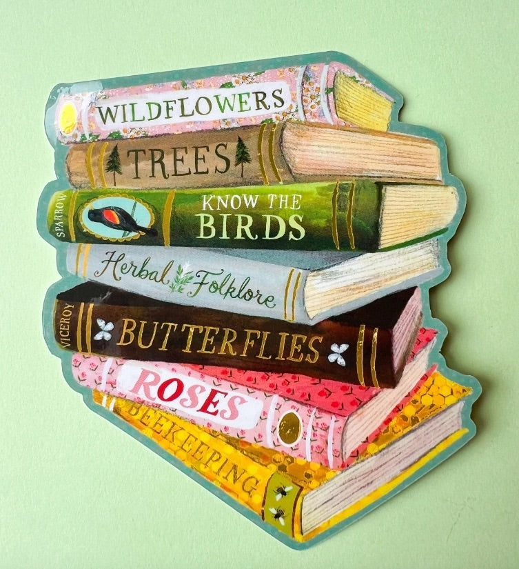 Shimmering TBR Stacked Books Sticker