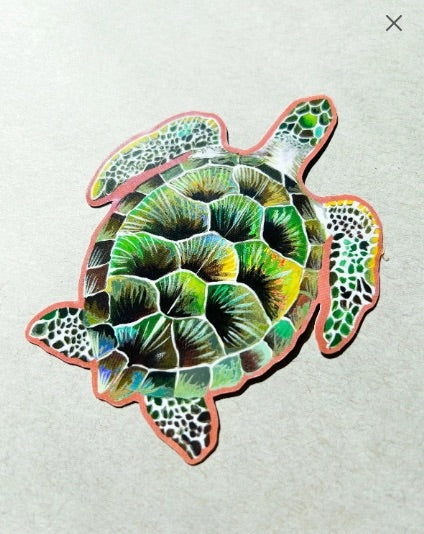 Holographic Sea Turtle Sticker