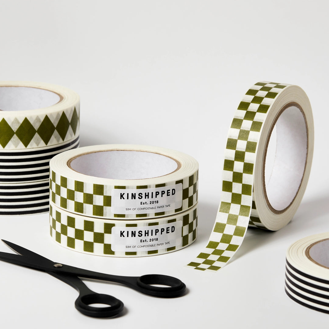 JUMBO Green Checkerboard Paper Tape