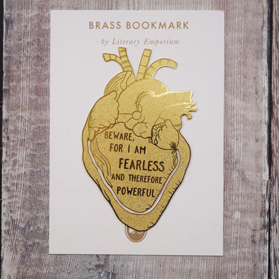 Frankenstein Anatomical Heart Brass Bookmark