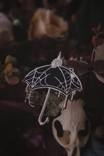 Nevermore Spiderweb Umbrella Pin