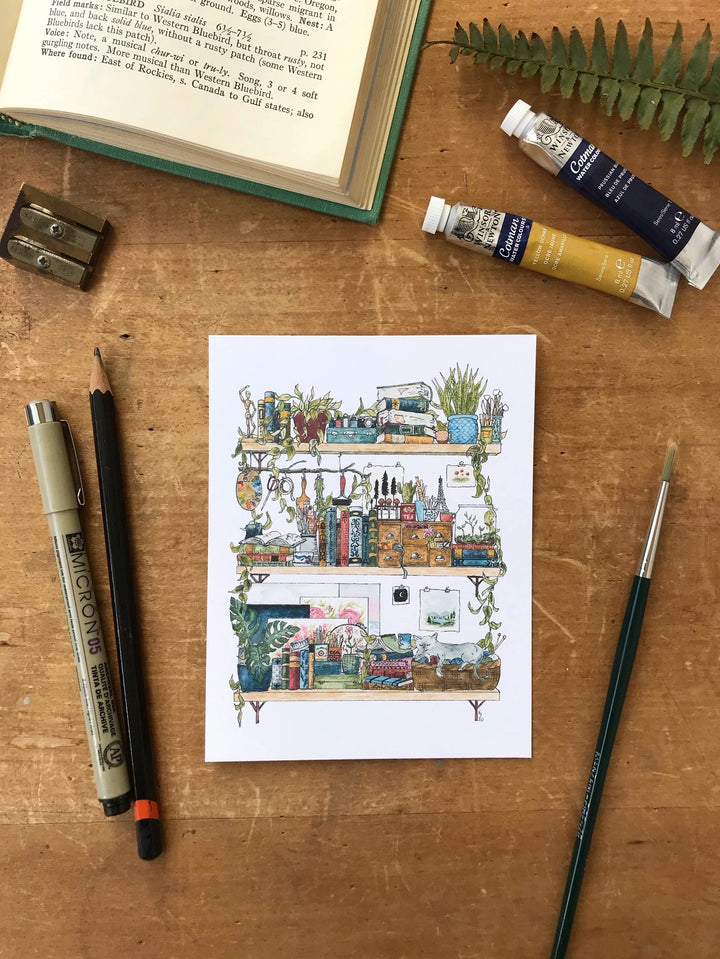 The Artist's Shelves Postcard