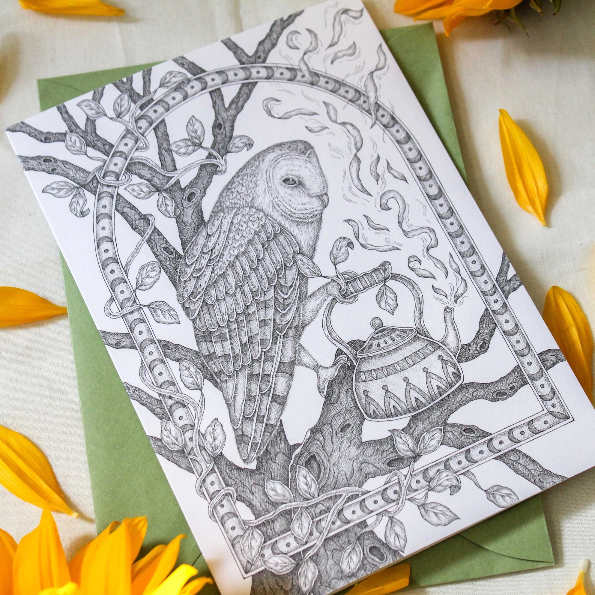 Owl's Twilight Tea Card