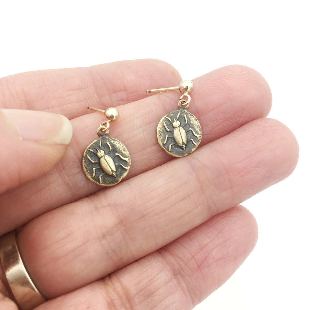 Beetle Coin Earrings