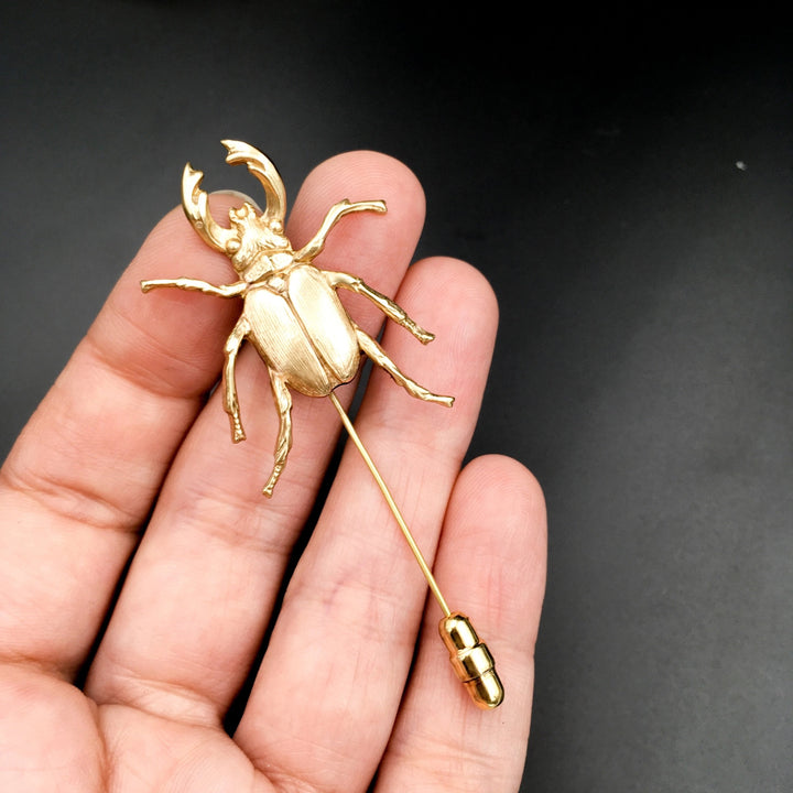 Gold Stag Beetle Stick Pin