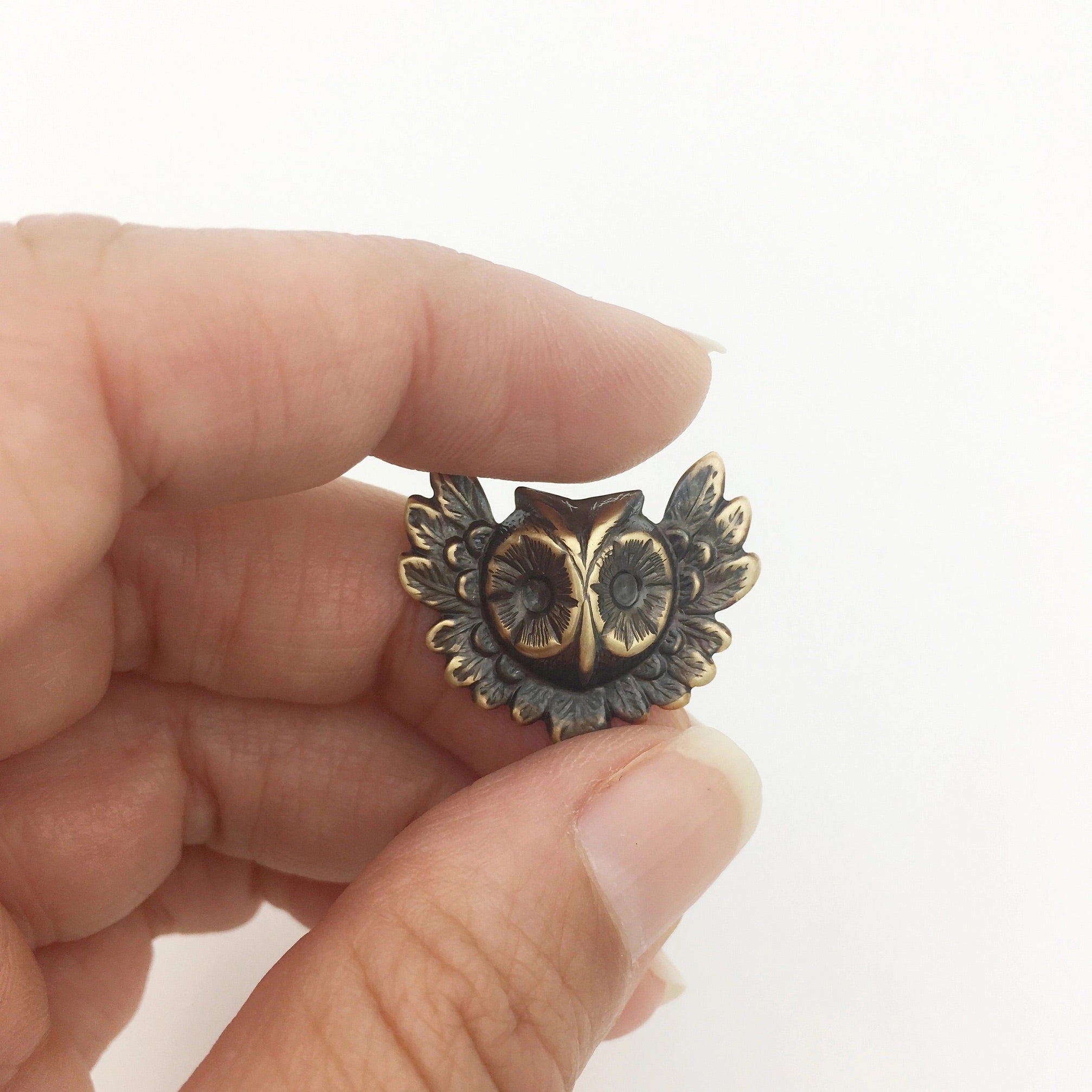 Brass Owl Lapel Pin