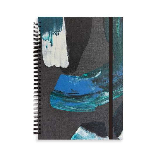 Hand-Painted Composition B5 Spiral Journal - Sea Storm