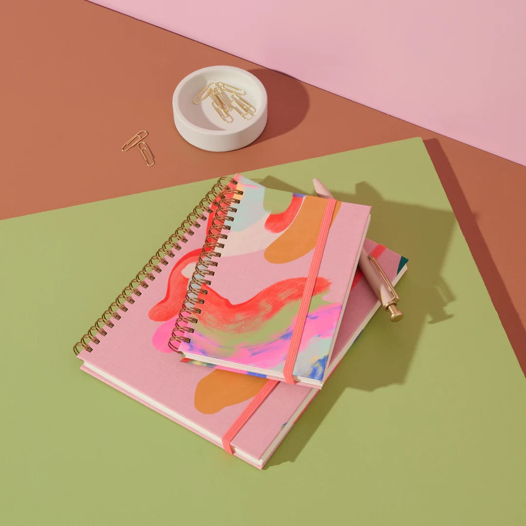 Hand-Painted Composition B5 Spiral Journal - Sunset Sorbet