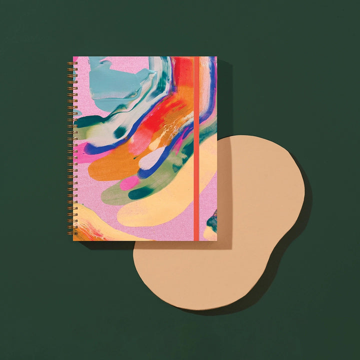 Hand-Painted Composition B5 Spiral Journal - Sunset Sorbet