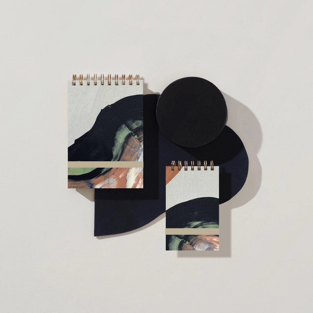 Hand-Painted Tiny Top Spiral Journal - Swan Lake